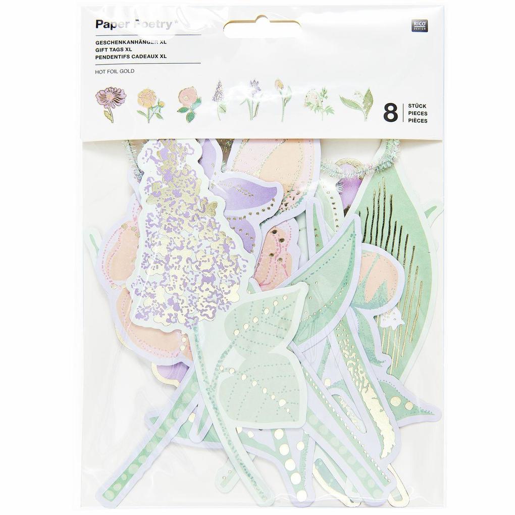 Geschenkanhänger XL Blumen Pastell FSC MIX The Sky is the Limit ca. 16 x 21 cm