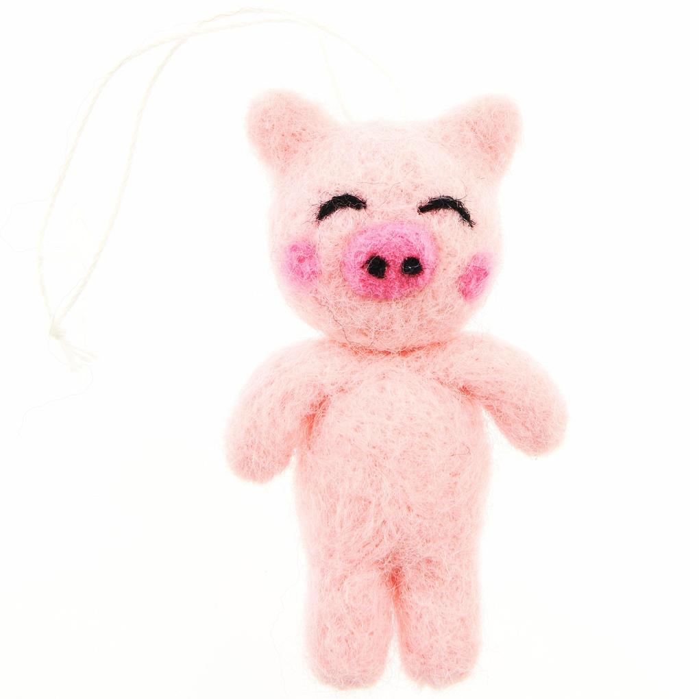 Anhänger Filz-Schwein 3D Rosa 7 x 39 x 3cm