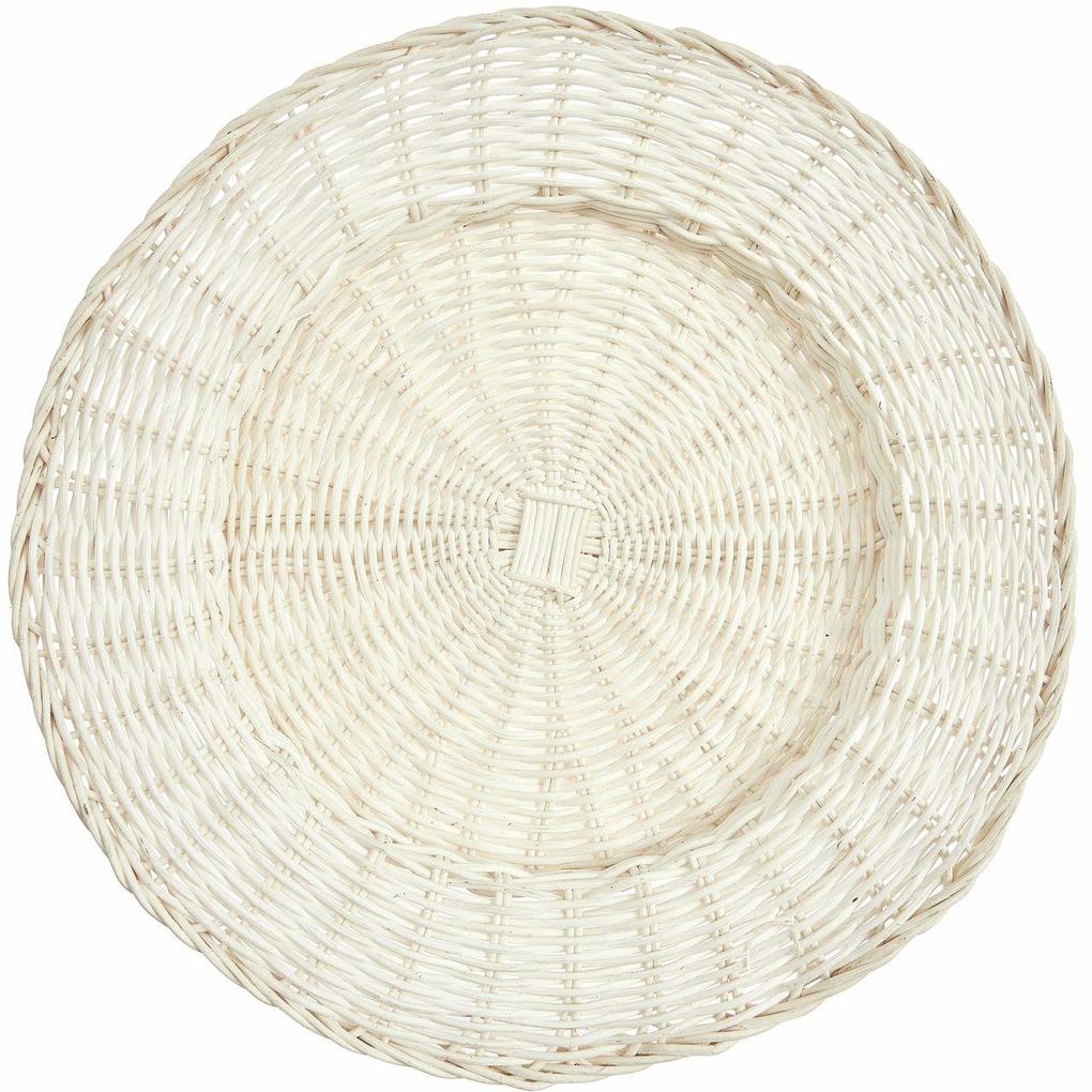 Rattan Deko-Teller Weiß Ø 34 x 4cm