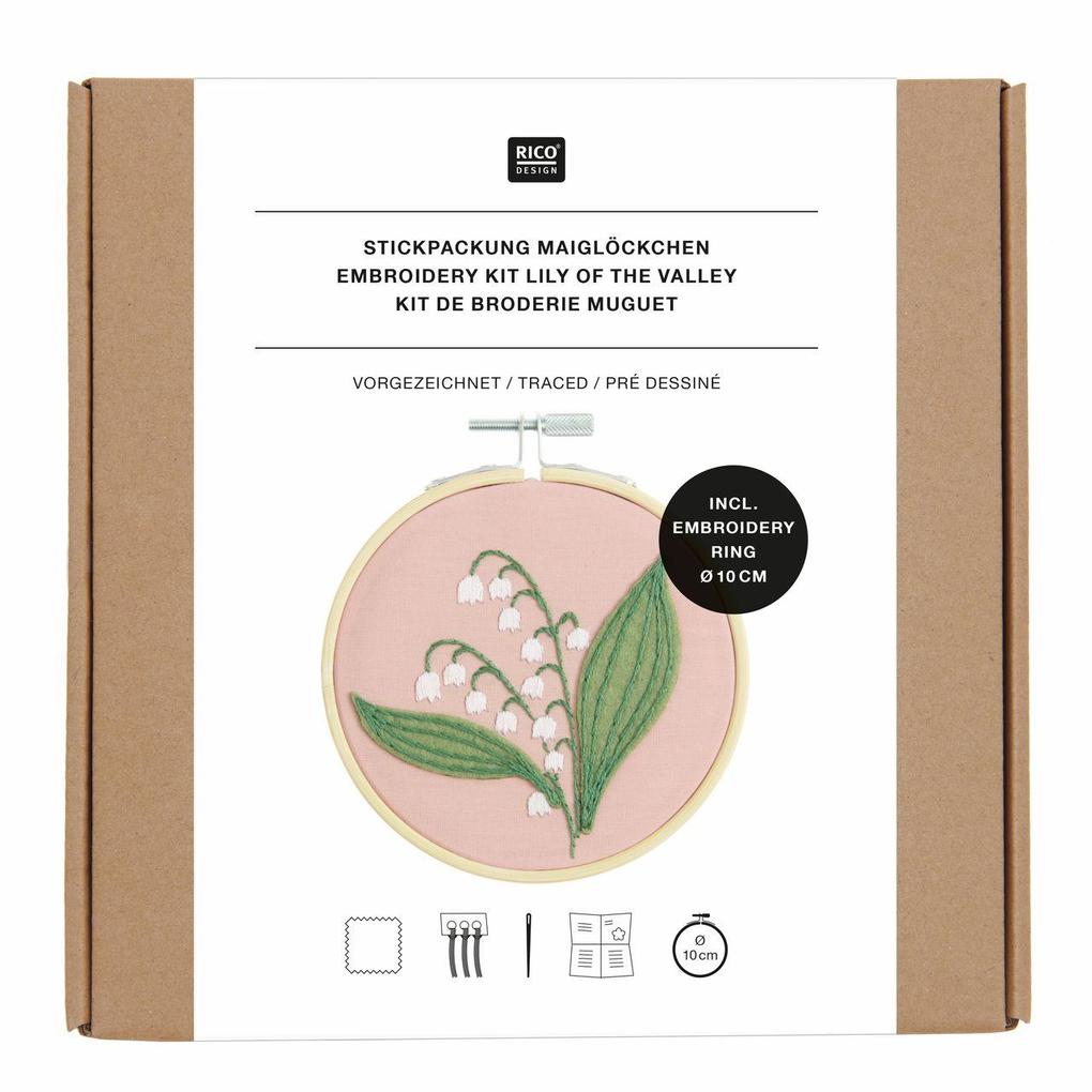 Stickpackung Vorgezeichnet Maiglöckchen Ø 10 cm