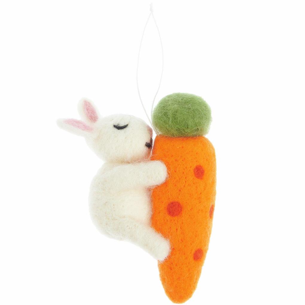 Aufhänger Filz-Hase auf Möhre 107 x38 x 78cm