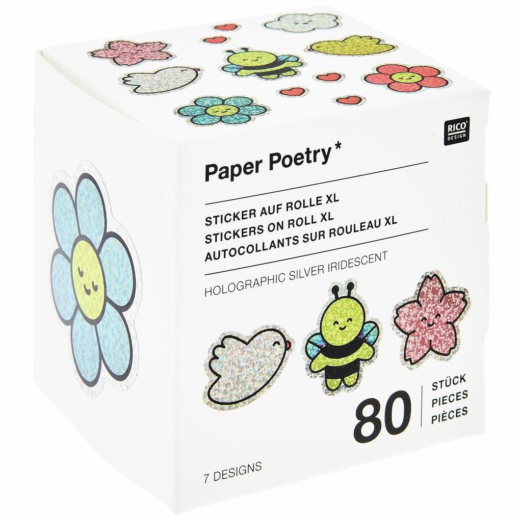 Sticker Chingu Blumen FSC MIX 80 Stk/Rolle holografisch