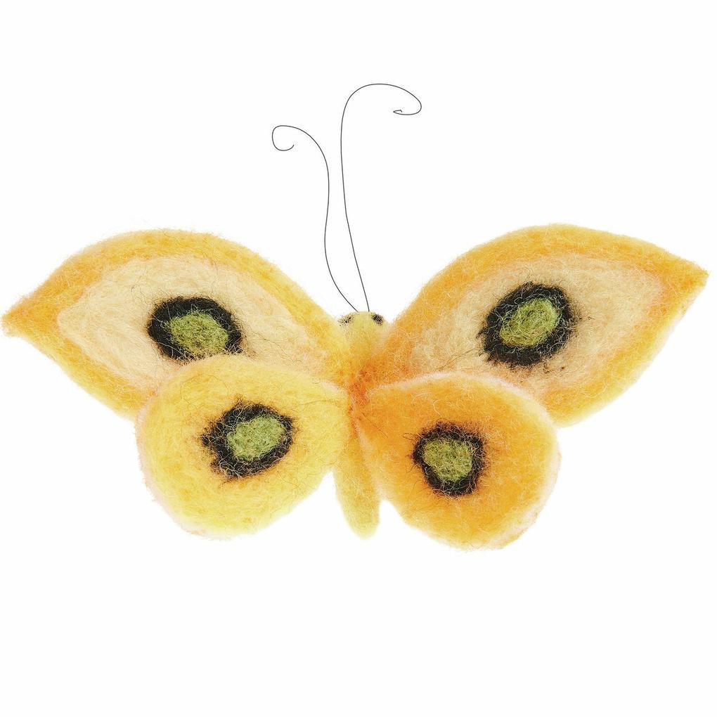 Aufhänger Filz-Schmetterling Gelb 10 x 105 x 7cm