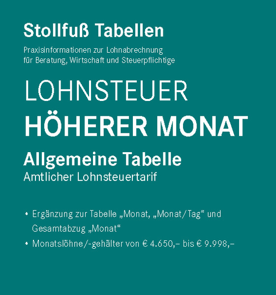 Tabelle Lohnsteuer 2026 Höherer Monat