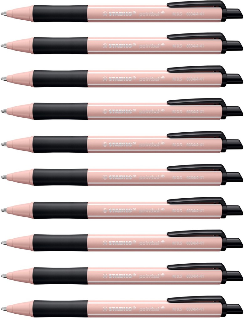 STABILO Druck-Kugelschreiber pointball NatureCOLORS Wildflower Edition 10er Set - rouge