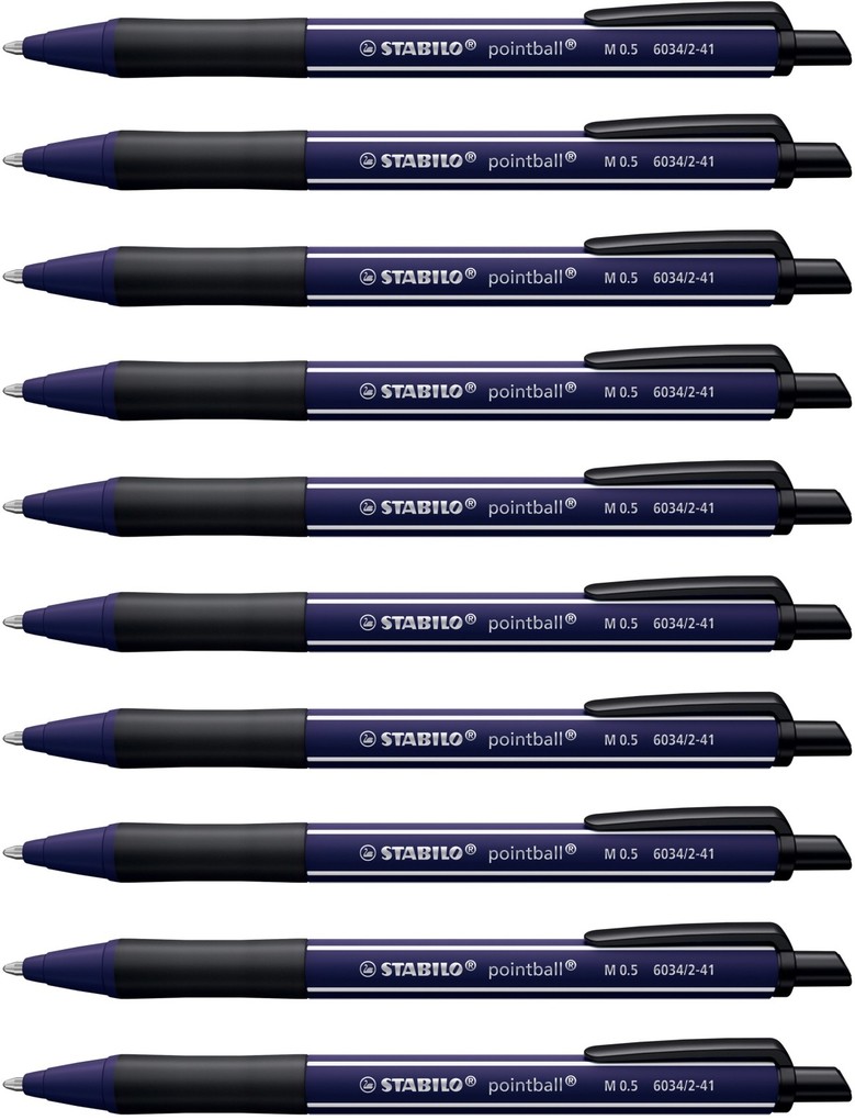STABILO Druck-Kugelschreiber pointball NatureCOLORS Wildflower Edition 10er Set- preußischblau