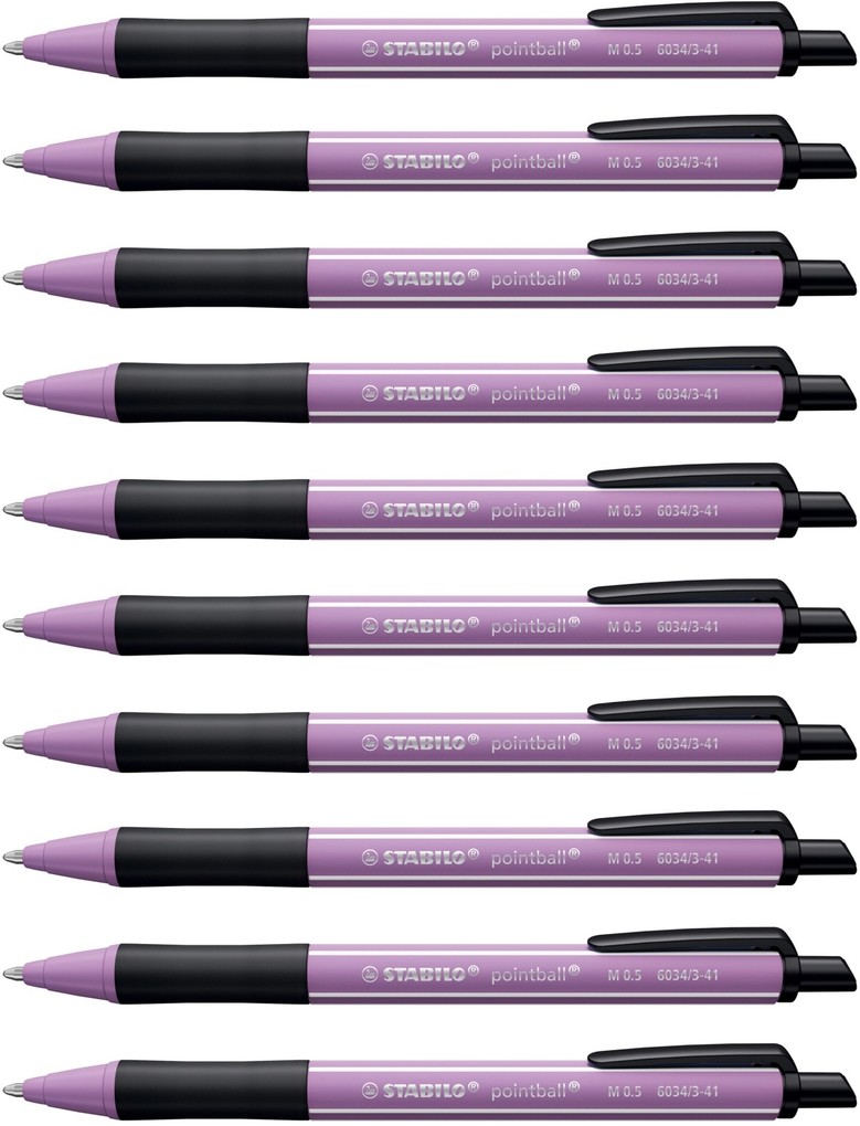 STABILO Druck-Kugelschreiber pointball NatureCOLORS Wildflower Edition 10er Set- grauviolett