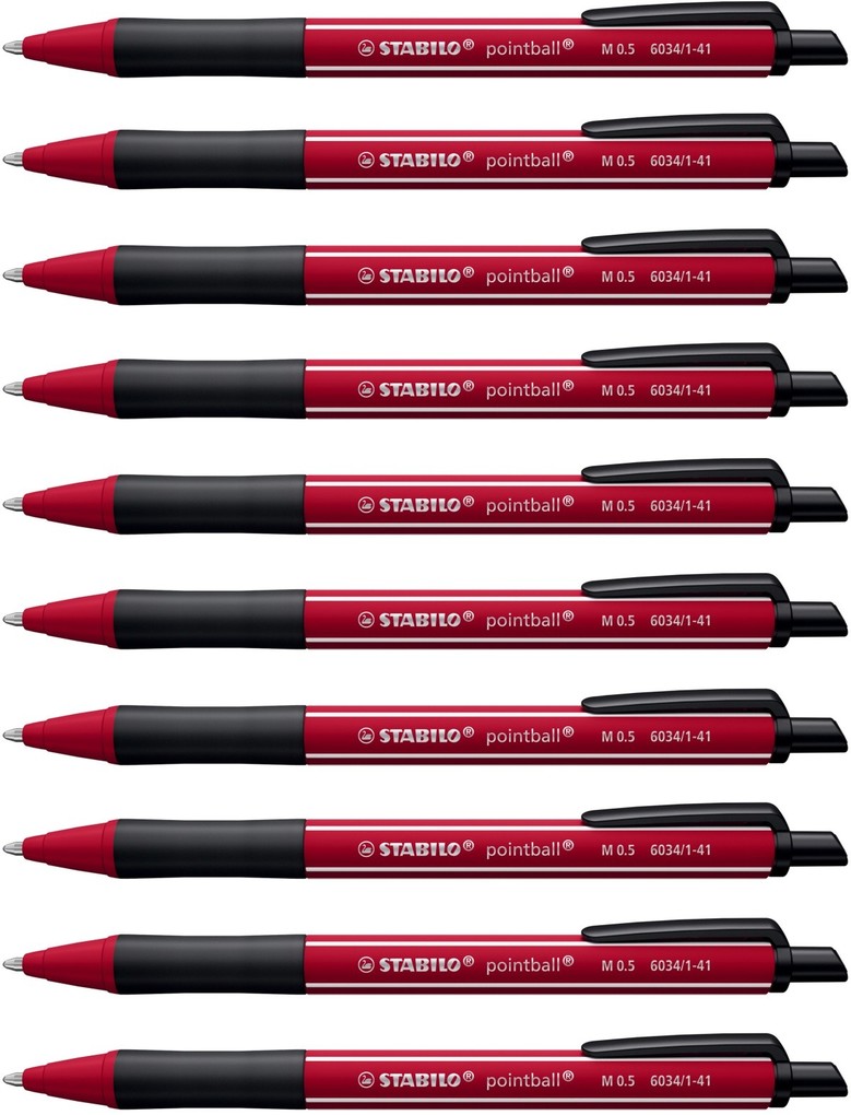 STABILO Druck-Kugelschreiber pointball NatureCOLORS Wildflower Edition 10er Set - burgunderrot
