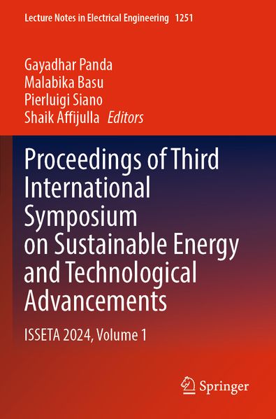 Proceedings of Third International Symposium on Sustainable Energy and Technological Advancements