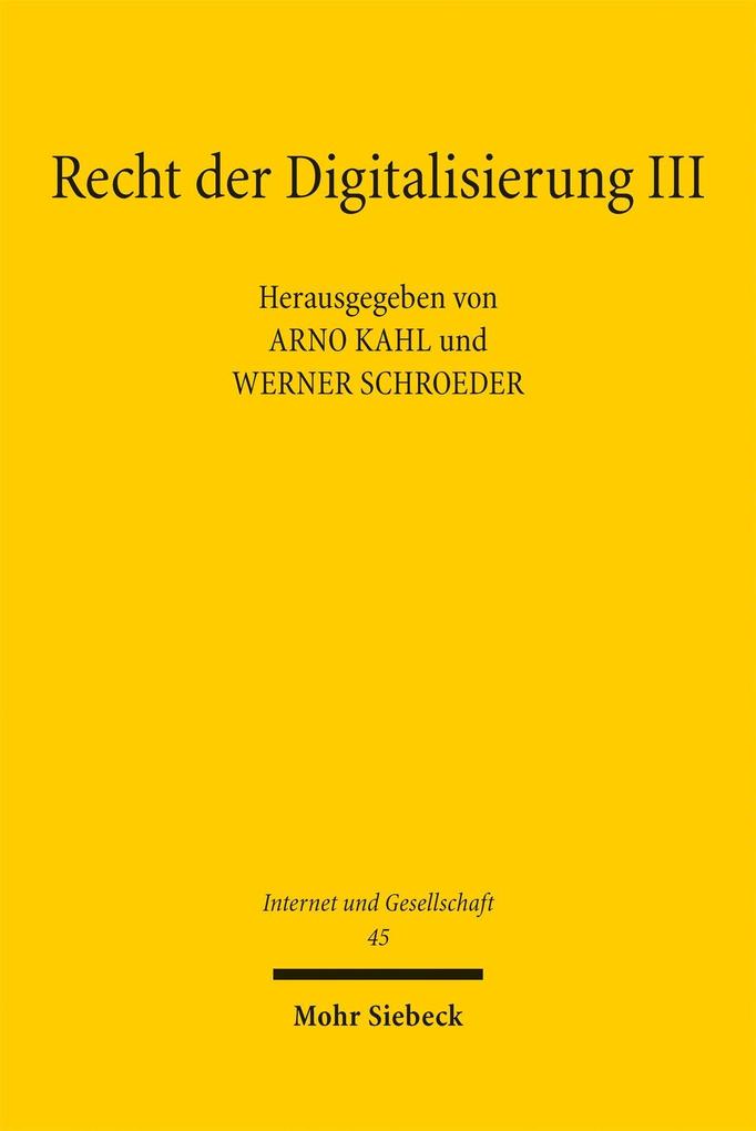 Recht der Digitalisierung III