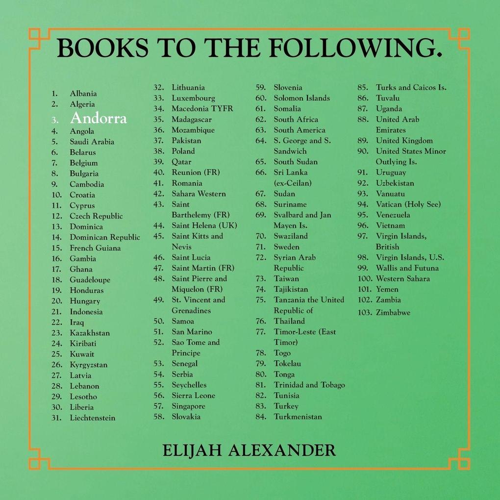 BOOKS TO THE FOLLOWING.