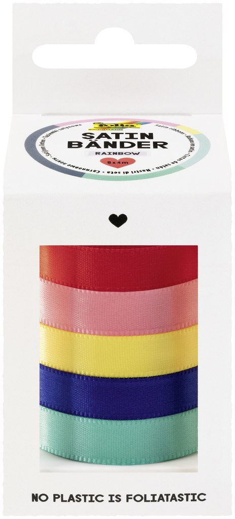 folia Satinbänder-Set RAINBOW, farbig sortiert