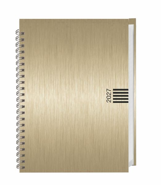 Wochen-Cheftimer A5 Alu gold 2027