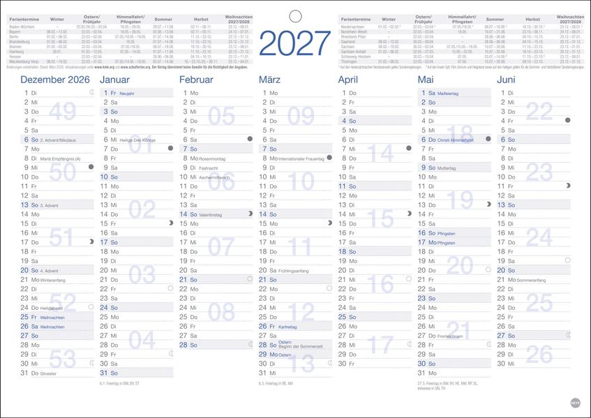 Tafelkalender A4 2027