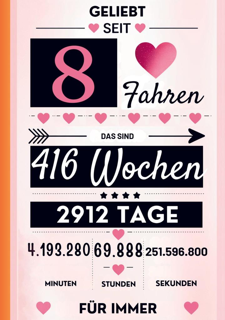 Notizbuch für Mädchen 8 Jahre- Geburtstagsgeschenk für 8 jährige Mädchen