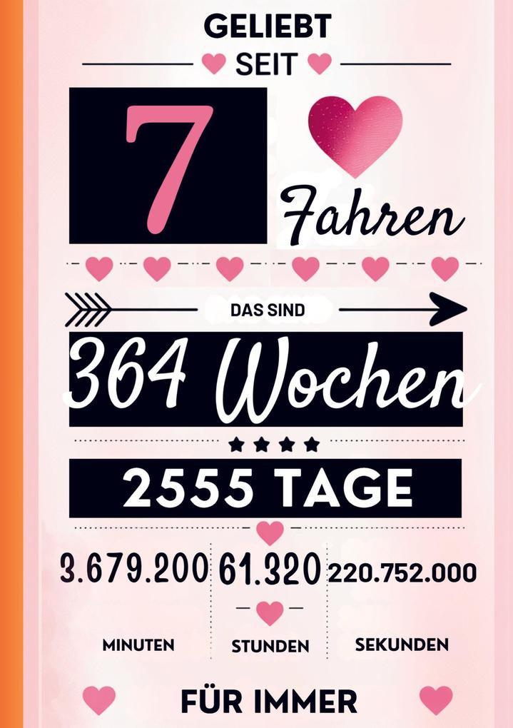 Notizbuch für Mädchen 7 Jahre- Geburtstagsgeschenk für 7 jährige Mädchen