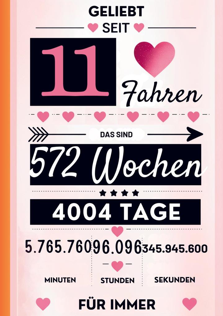 Notizbuch für Mädchen 11 Jahre- Geburtstagsgeschenk für 11 jährige Mädchen