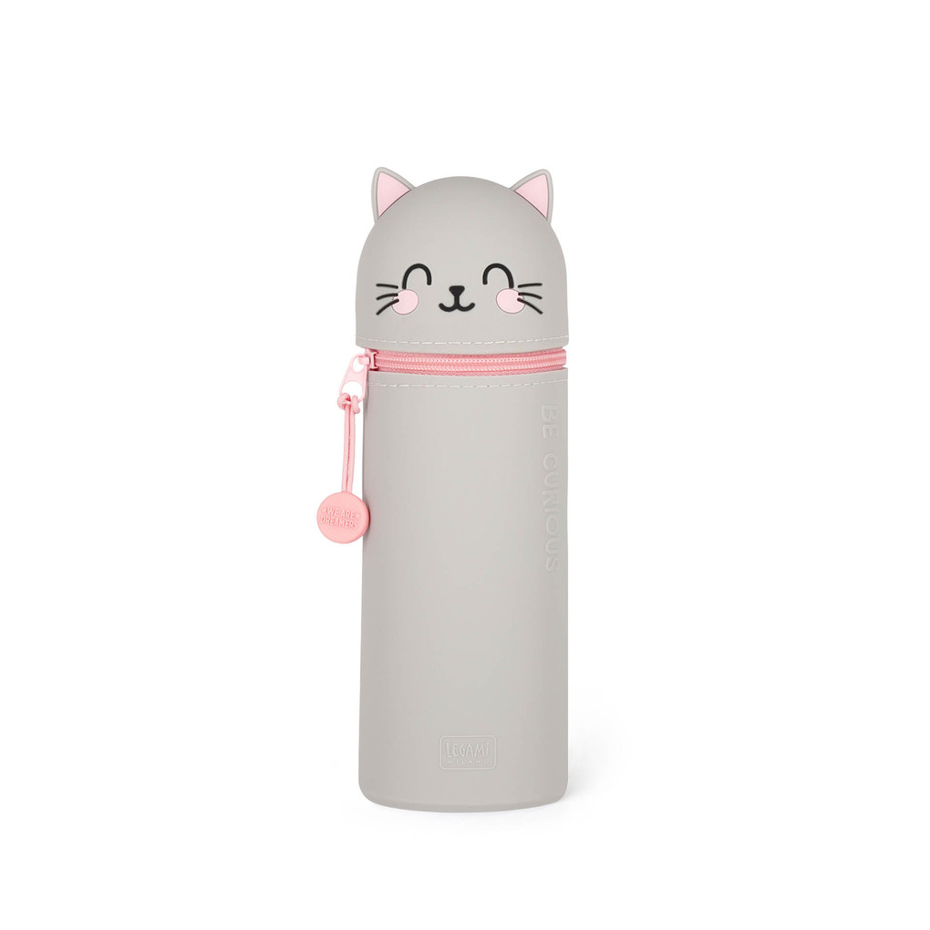 Legami 2-in-1-Federmäppchen aus Silikon Kitty äBe Curious - Super Soft!