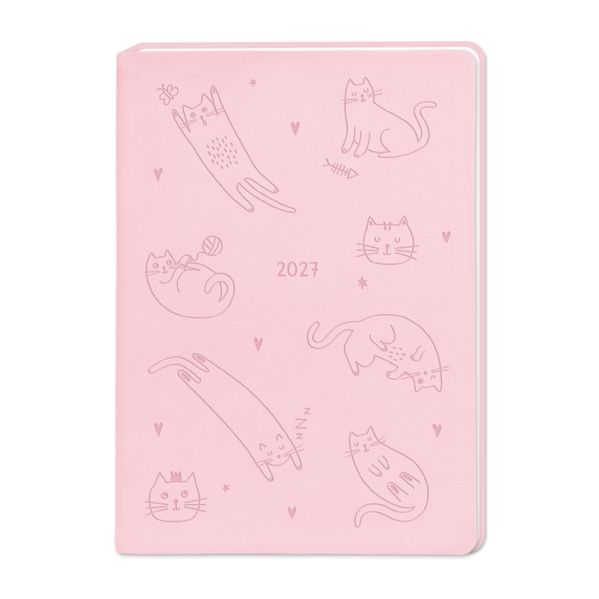 Terminplaner Lederlook 2027 Rosa