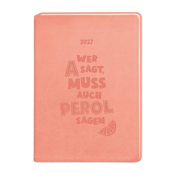 Terminplaner Lederlook 2027 Peach