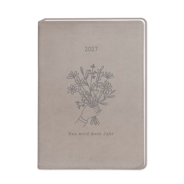 Terminplaner Lederlook 2027 Taupe