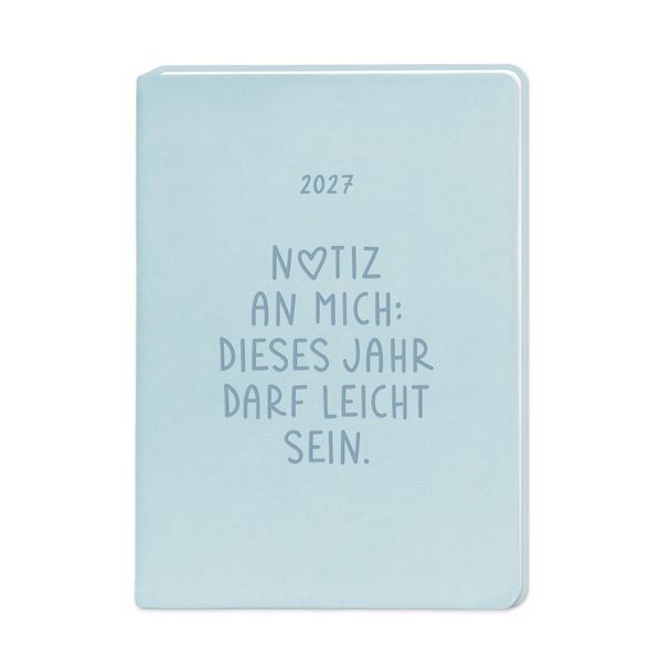 Terminplaner Lederlook 2027 Hellblau