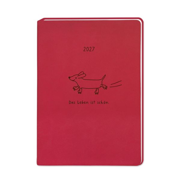 Terminplaner Lederlook 2027 Rot