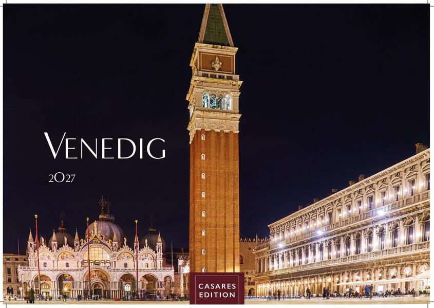 Venedig Kalender 2027 - Wandkalender | Fotokalender Italien 24x35 - mit malerischen Fotos von Venedig Italien
