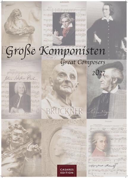Komponisten Kalender 2027 - Musik-Kalender 21x29cm - Klassische Komponisten mit 12 Künstlerporträts