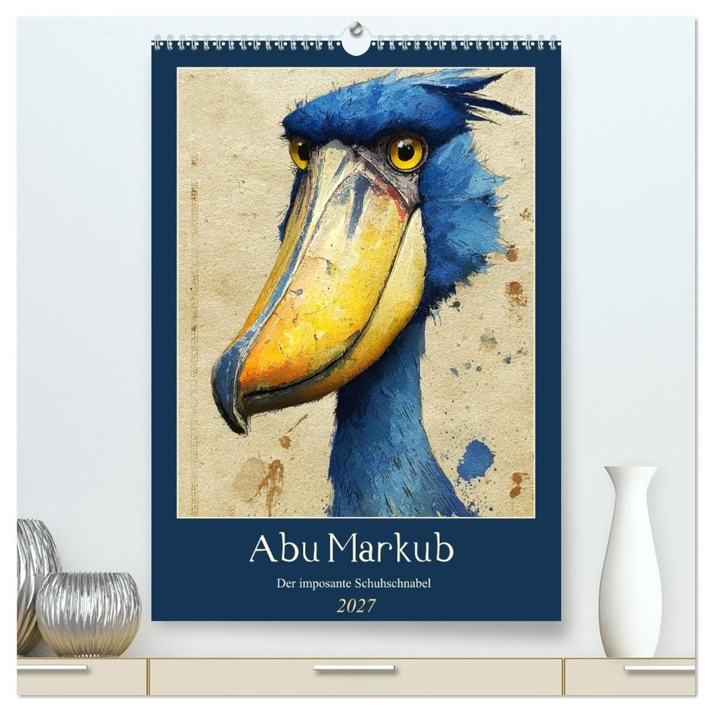 Abu Markub. Der imposante Schuhschnabel (hochwertiger Premium Wandkalender 2027 DIN A2 hoch) Kunstdruck in Hochglanz
