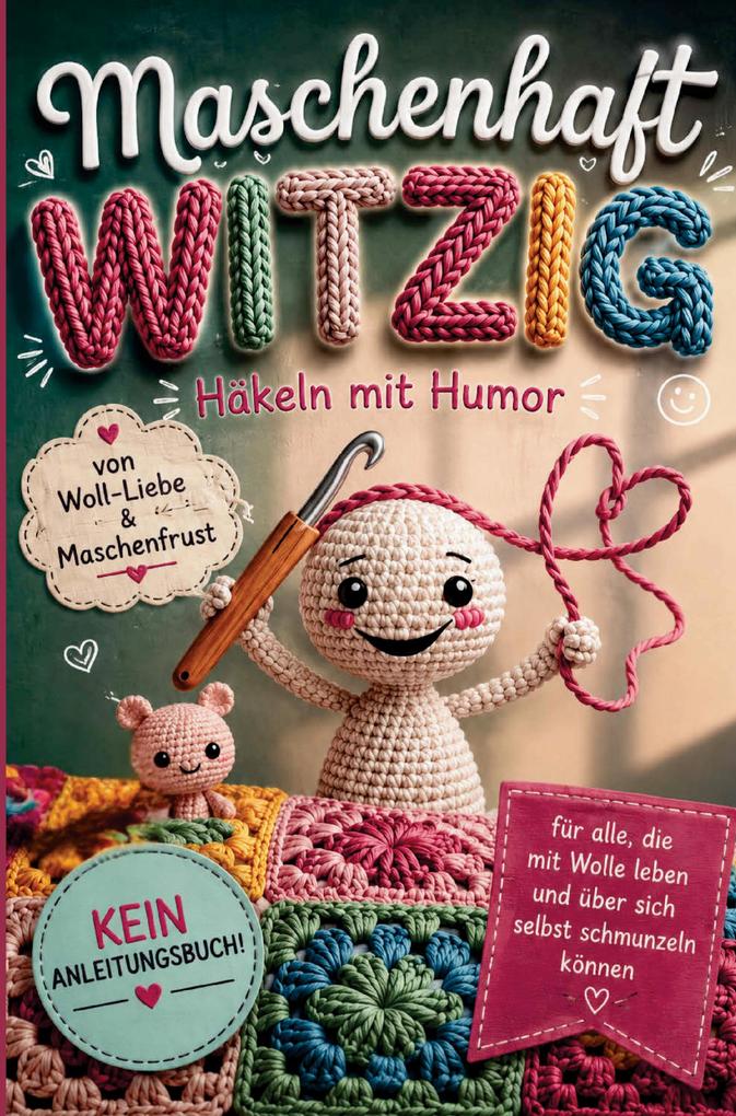 Maschenhaft witzig: von Woll-Liebe & Maschenfrust | Häkeln mit Humor | Geschenk für Amigurumi- Granny Square- und Häkelfans