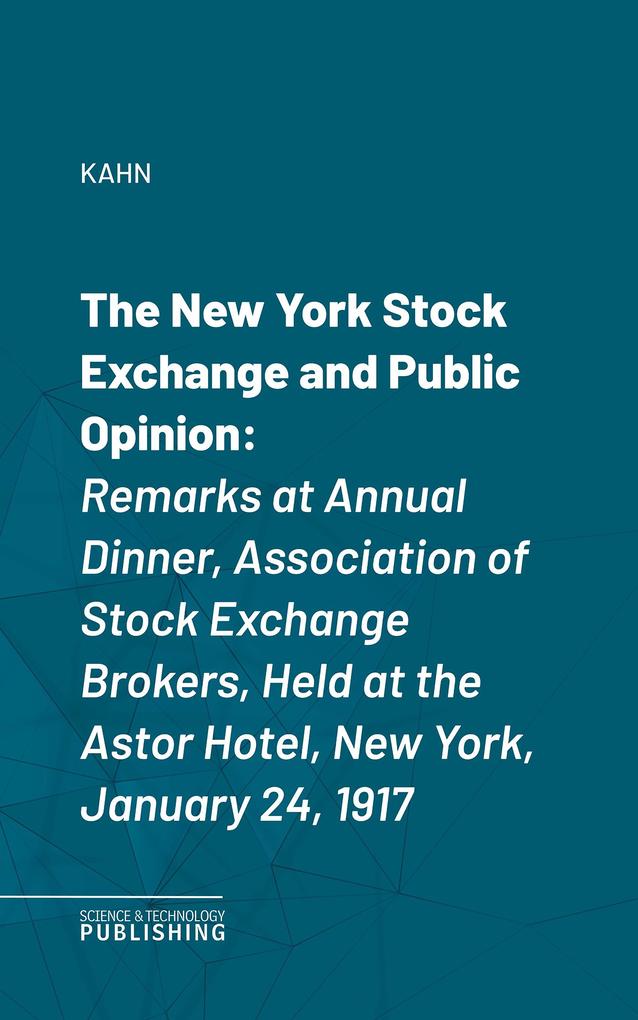 The New York Stock Exchange and Public Opinion