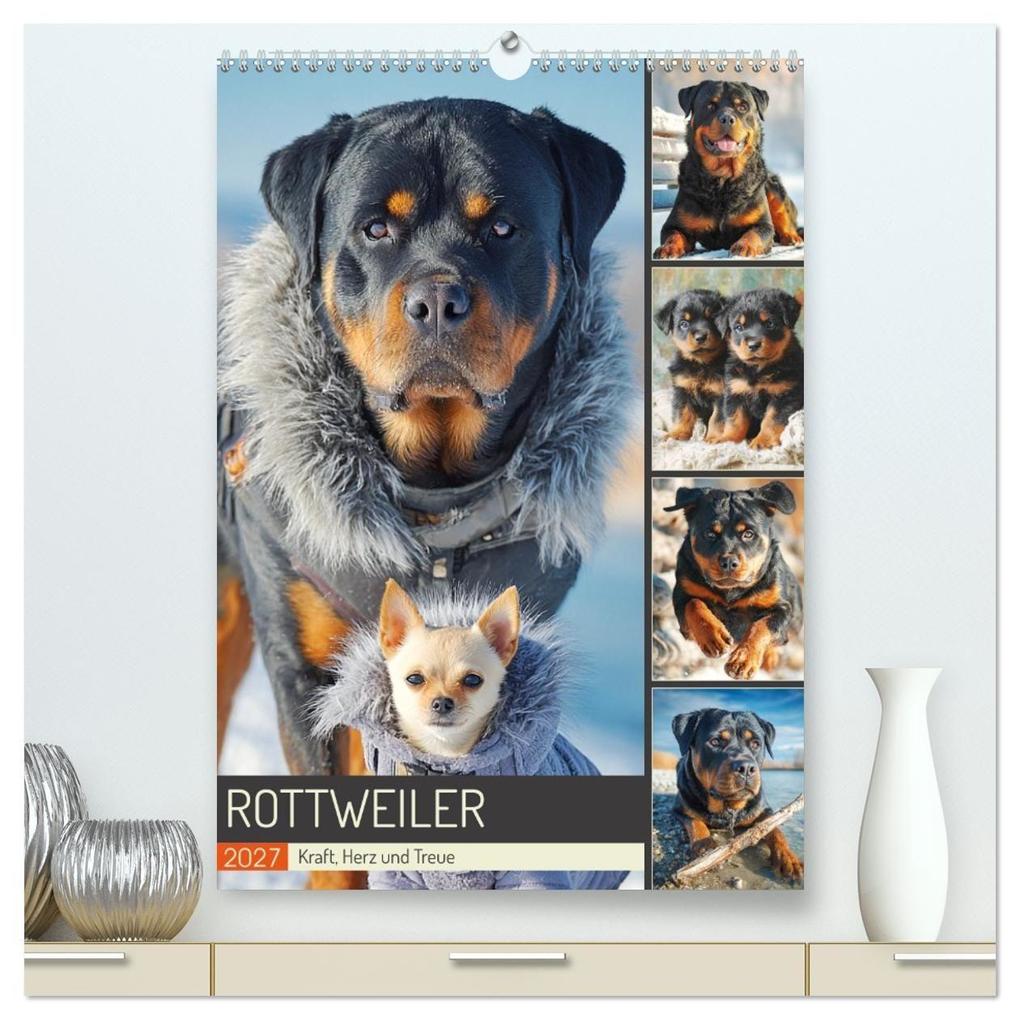 Rottweiler. Kraft Herz und Treue (hochwertiger Premium Wandkalender 2027 DIN A2 hoch) Kunstdruck in Hochglanz
