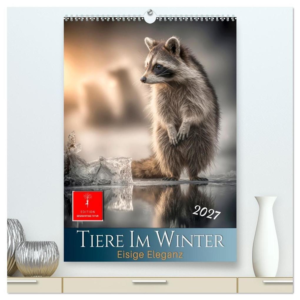 Tiere im Winter - eisige Eleganz (hochwertiger Premium Wandkalender 2027 DIN A2 hoch) Kunstdruck in Hochglanz