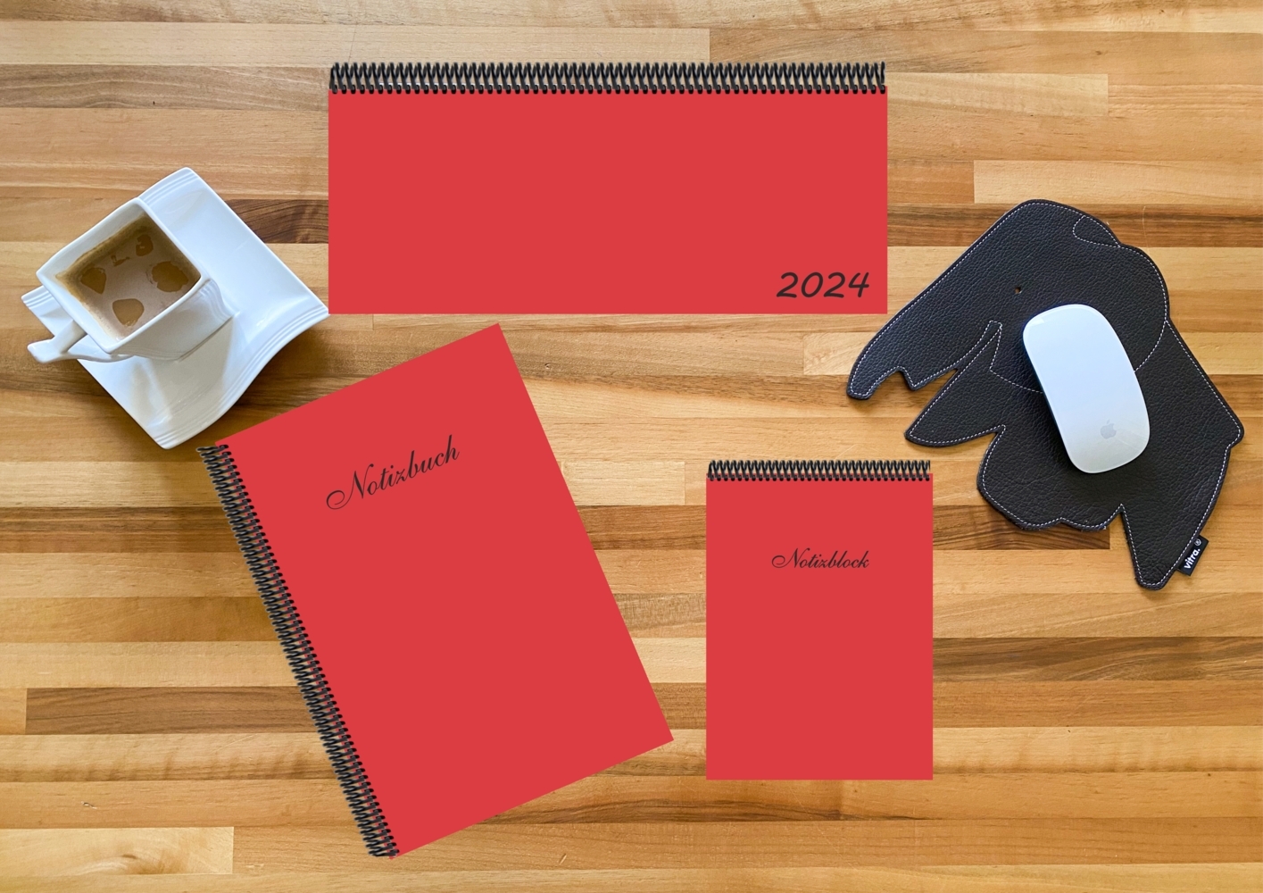 Schreibtisch-Set m. 1 Kalender m. 1 Beilage m. 1 Beilage 3 Teile