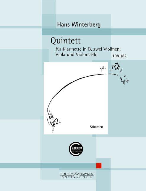 Quintett für Klarinette 2 Violinen Viola und Violoncello. Stimmensatz.