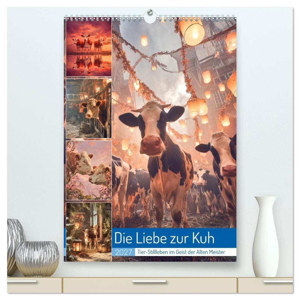 Die Liebe zur Kuh (hochwertiger Premium Wandkalender 2027 DIN A2 hoch) Kunstdruck in Hochglanz