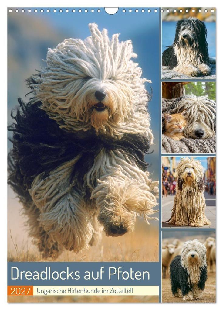 Dreadlocks auf Pfoten. Ungarische Hirtenhunde im Zottelfell (Wandkalender 2027 DIN A3 hoch) CALVENDO Monatskalender