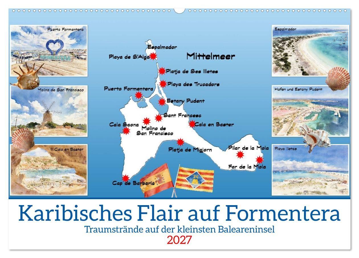 Karibisches Flair auf Formentera (Wandkalender 2027 DIN A2 quer) CALVENDO Monatskalender