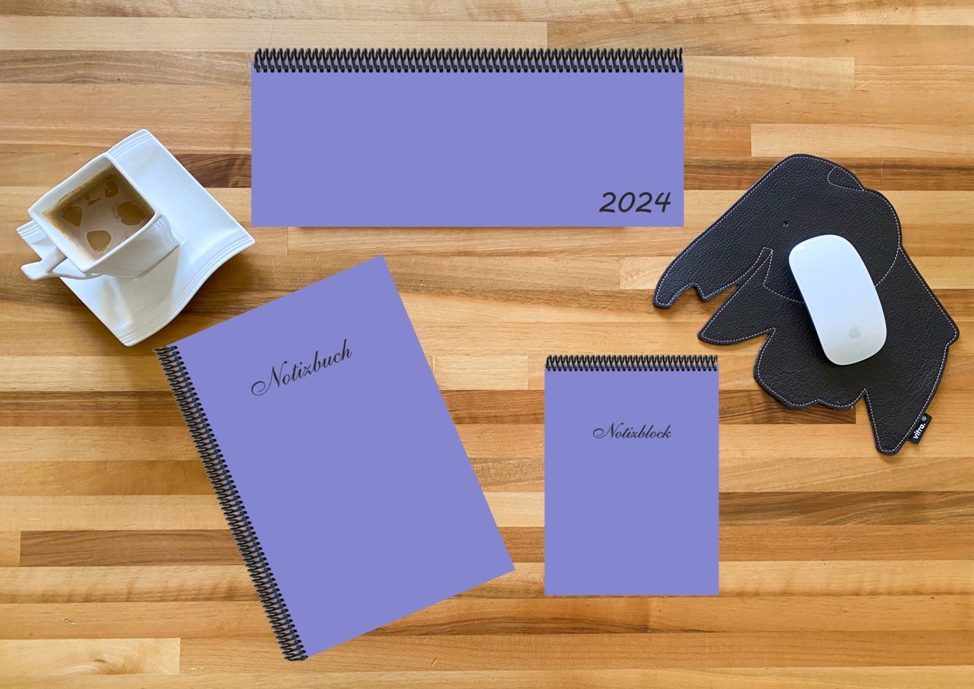 Schreibtisch-Set m. 1 Kalender m. 1 Beilage m. 1 Beilage 3 Teile