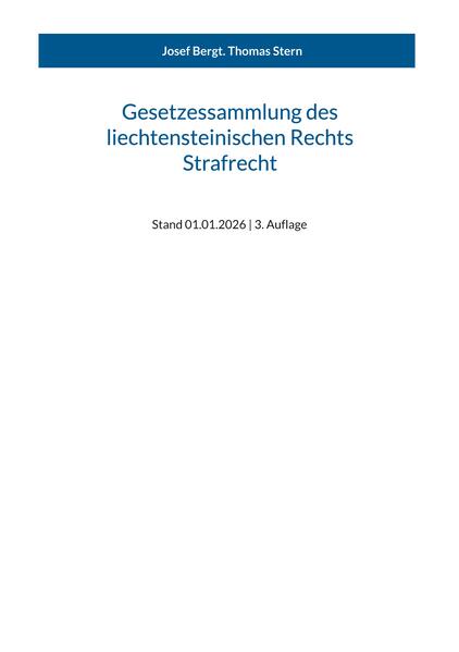 Gesetzessammlung des liechtensteinischen Rechts - Strafrecht