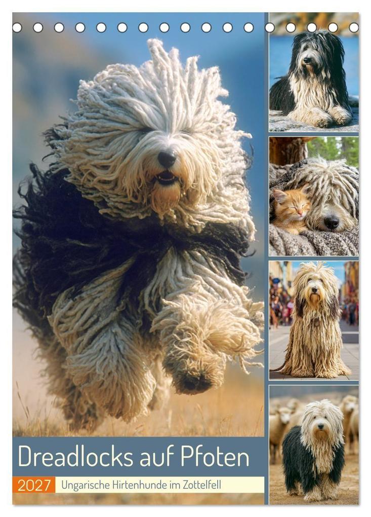 Dreadlocks auf Pfoten. Ungarische Hirtenhunde im Zottelfell (Tischkalender 2027 DIN A5 hoch) CALVENDO Monatskalender