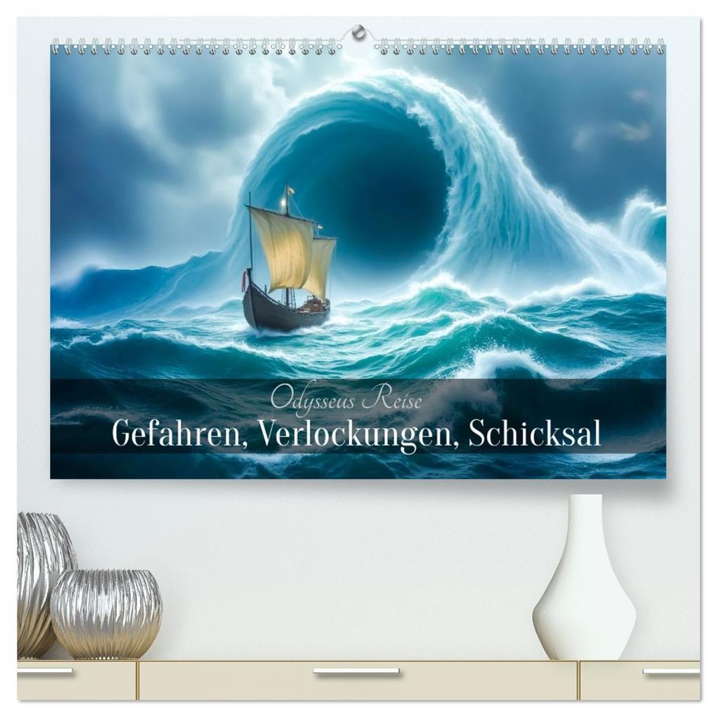 Odysseus Reise - Gefahren Verlockungen Schicksal (hochwertiger Premium Wandkalender 2027 DIN A2 quer) Kunstdruck in Hochglanz