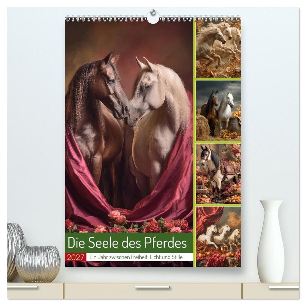 Edle Pferde (hochwertiger Premium Wandkalender 2027 DIN A2 hoch) Kunstdruck in Hochglanz