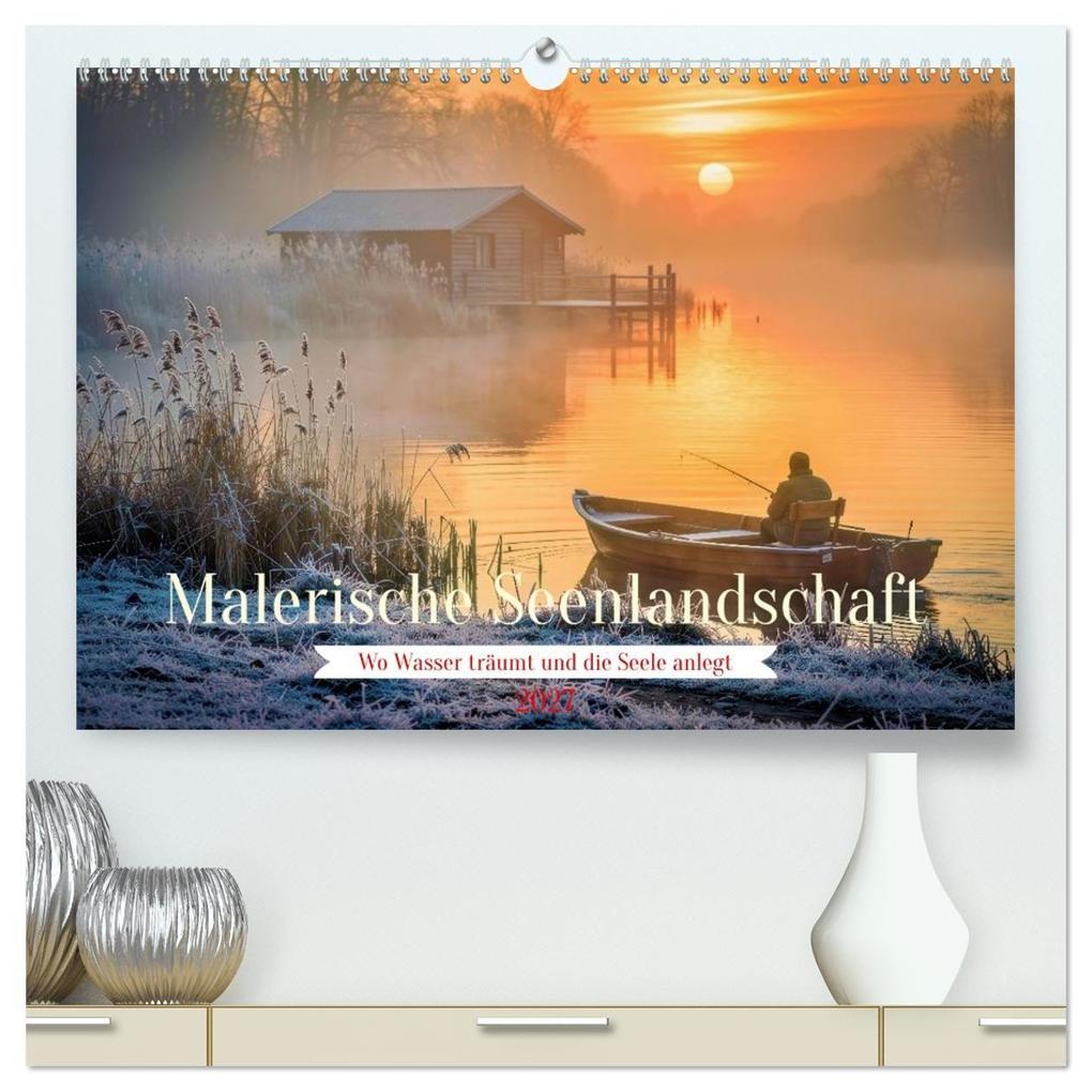 Malerische Seenlandschaft (hochwertiger Premium Wandkalender 2027 DIN A2 quer) Kunstdruck in Hochglanz
