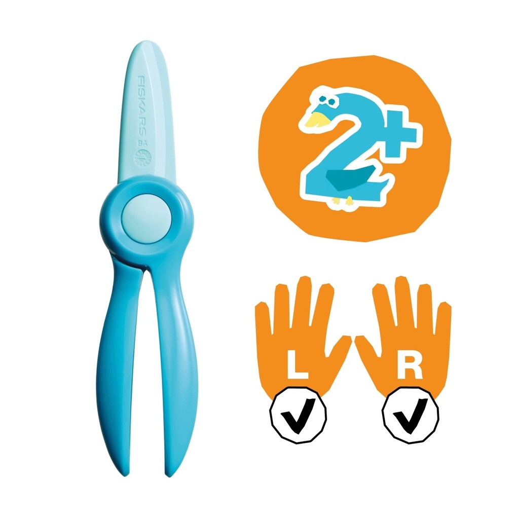 Fiskars Bastelheft für Kinder Anfängerschere & Begleitheft 2+ Links- und Rechtshänder