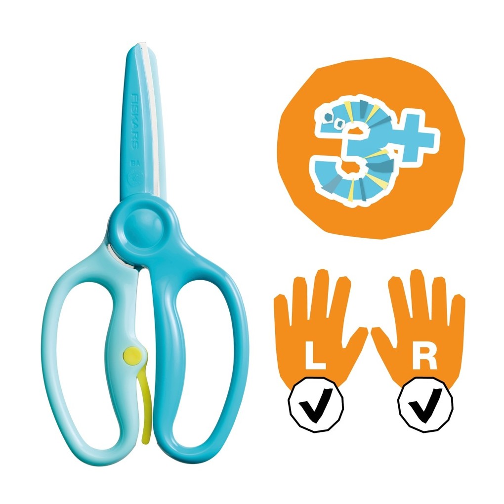 Fiskars Bastelheft für Kinder Kinderschere & Begleitheft 3+ Links- und Rechtshänder