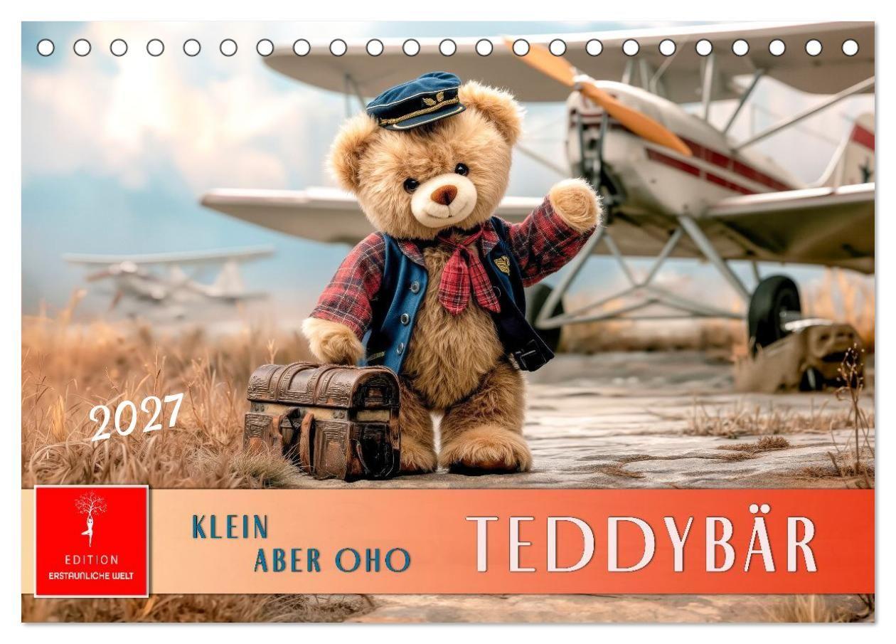 Teddybär - klein aber oho (Tischkalender 2027 DIN A5 quer) CALVENDO Monatskalender