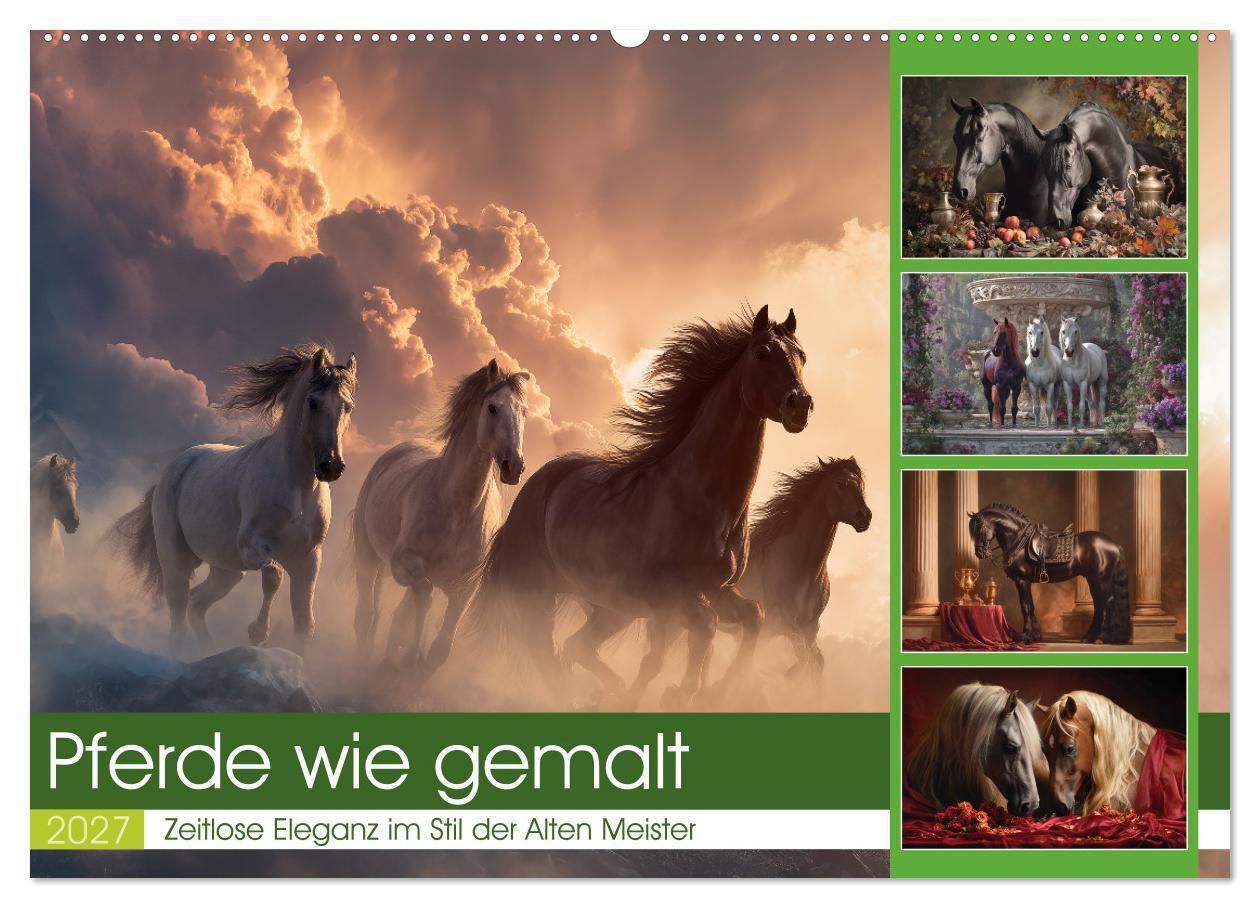Pferde wie gemalt (Wandkalender 2027 DIN A2 quer) CALVENDO Monatskalender