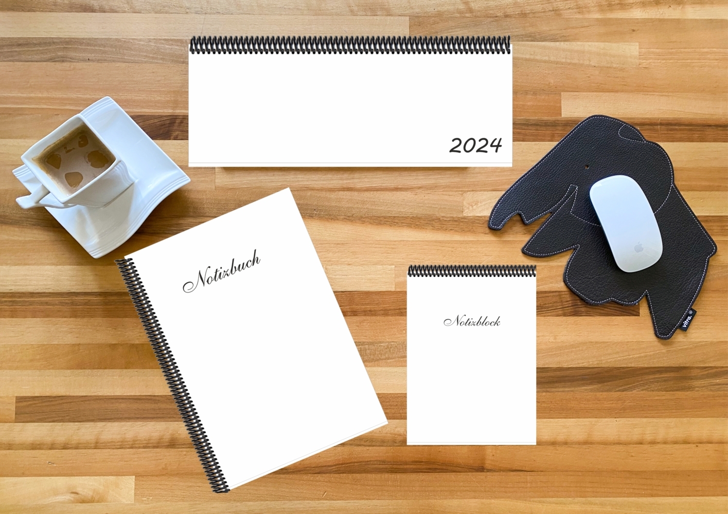 Schreibtisch-Set m. 1 Kalender m. 1 Beilage m. 1 Beilage 3 Teile